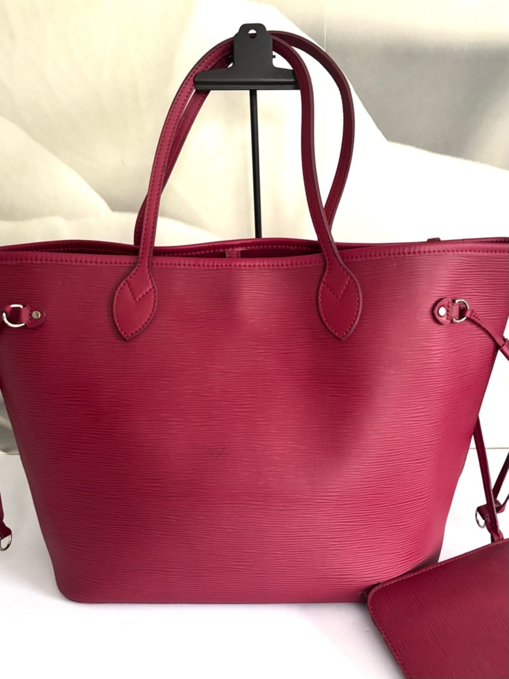 Authentic Louis Vuitton Neverfull MM  / pochette in Fuchsia - Picture 3 of 16